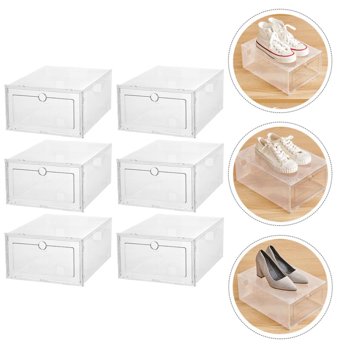6 Piezas Caja Transparente para Guardar Zapatos Tipo Cajón