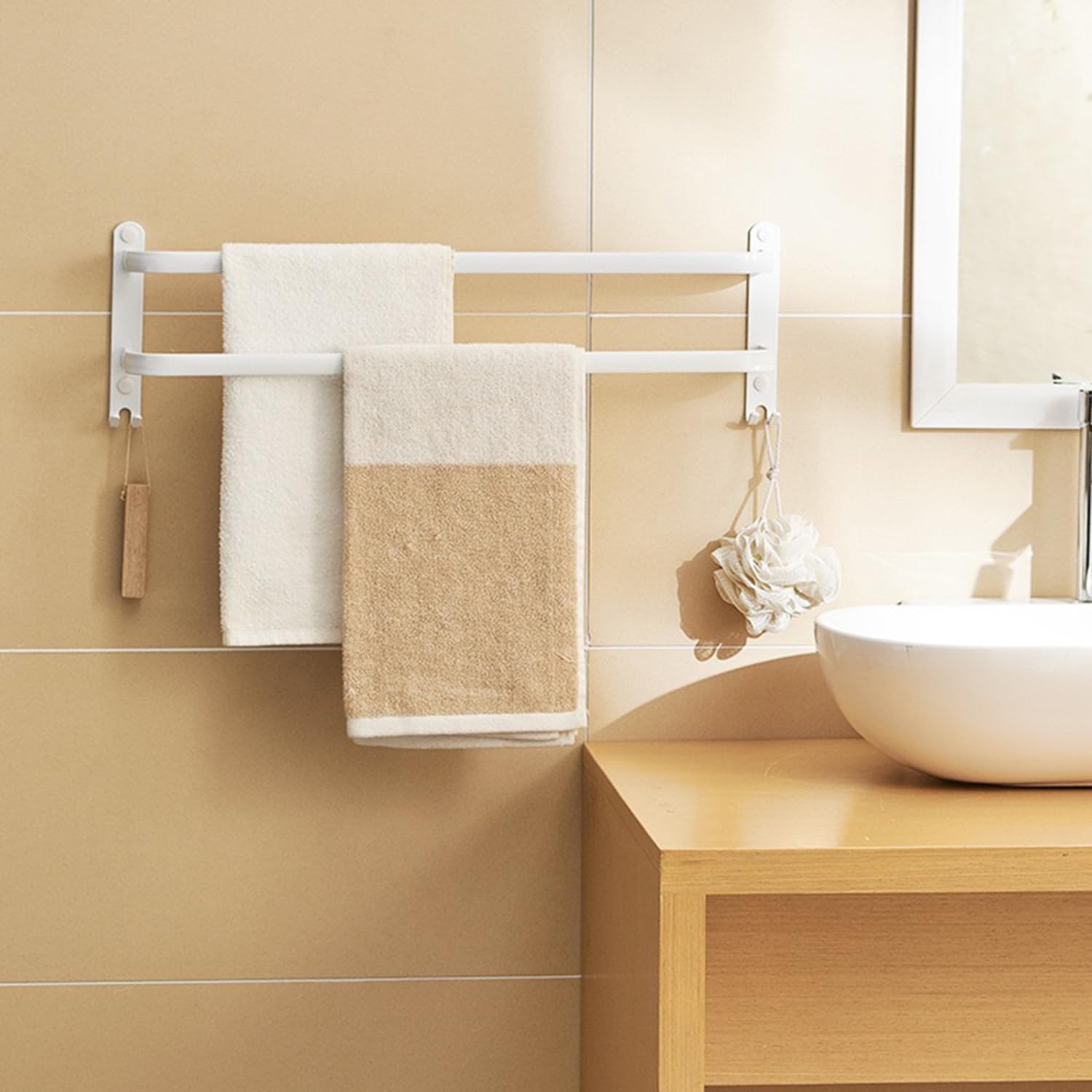 Porte Serviette Salle de Bain, 60CM Porte Serviette Murale
