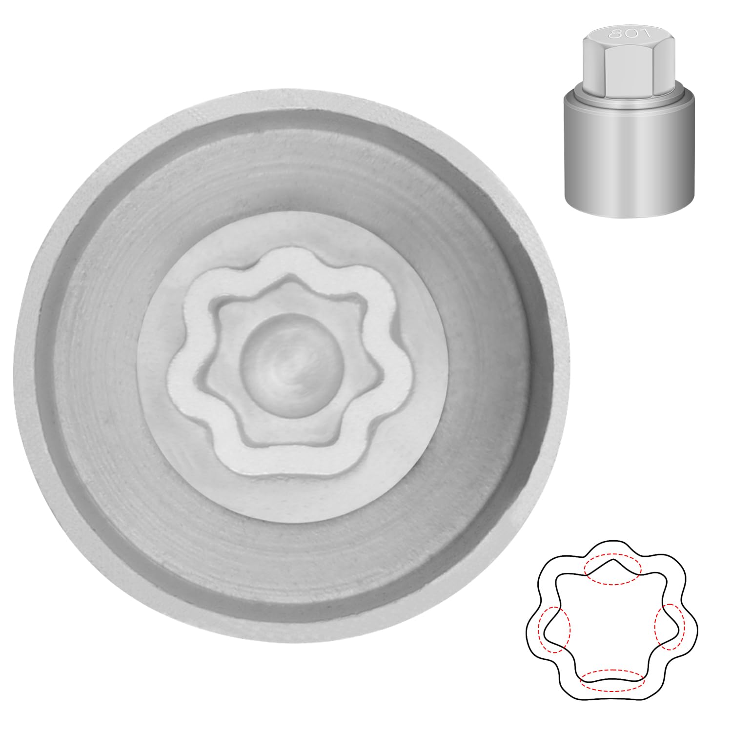Photo 1 of JEUCLEL 8PCS Wheel Locking Nut Key Kit for Jeep Dodge, I.D 29mm Lock Bolt
