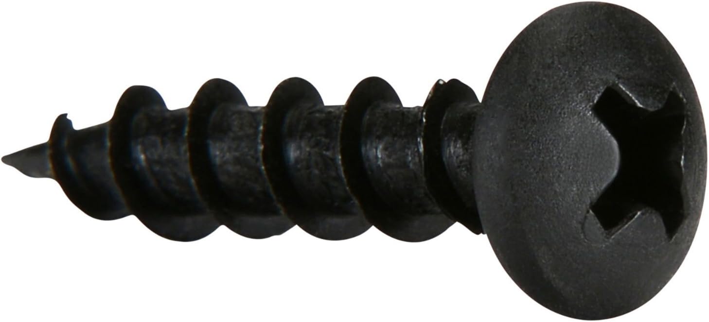 Parts Express #8 x 3/4 Deep Thread Pan Head Screws Black (2 Packs of 100)