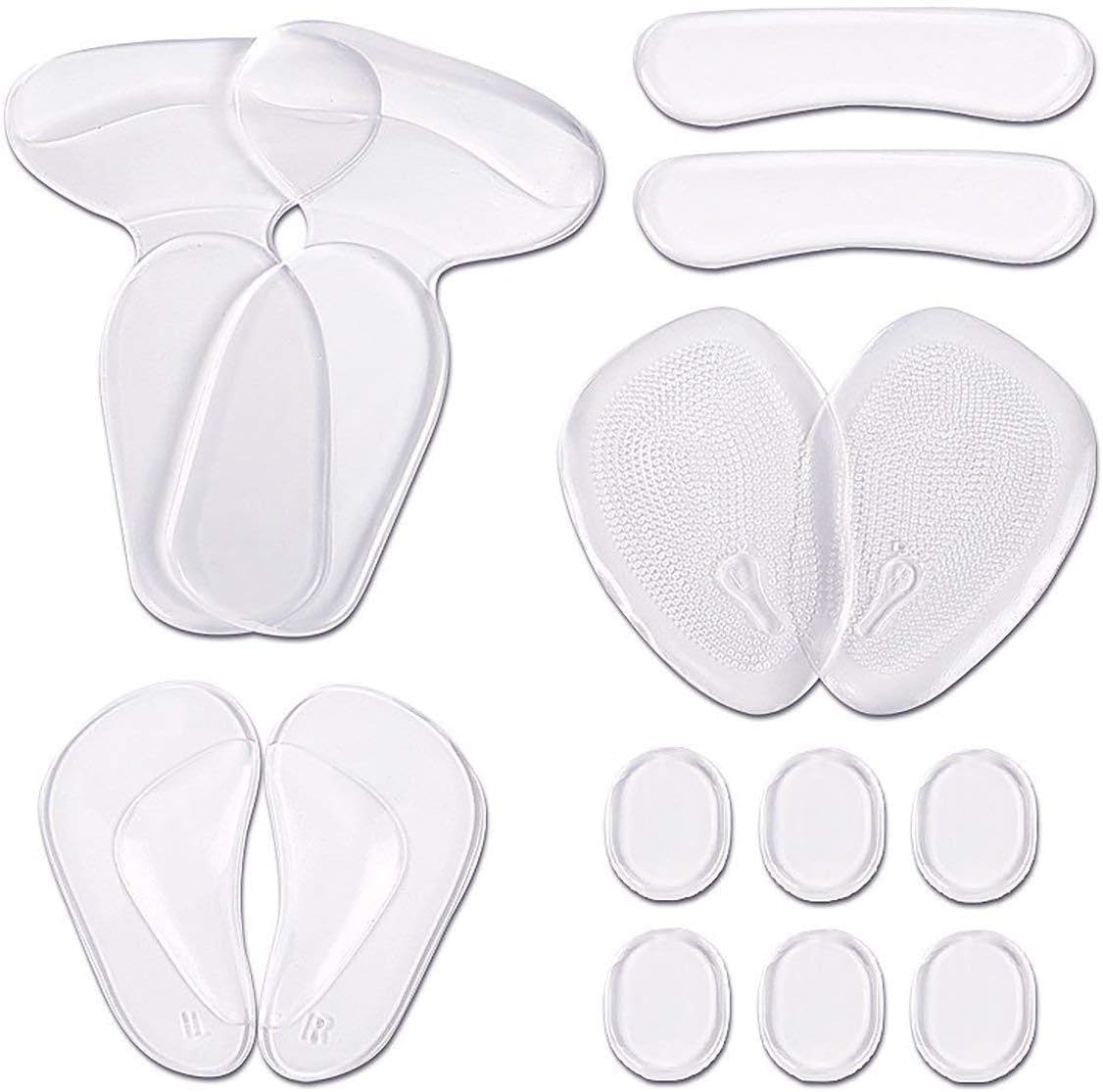NP ZYTSHOP 14 Pcs High Heel Pads, Gel Heel Grips Liners Inserts for Women's Foot Pain Relief, Anti-Slip Shoe Cushion, Beige