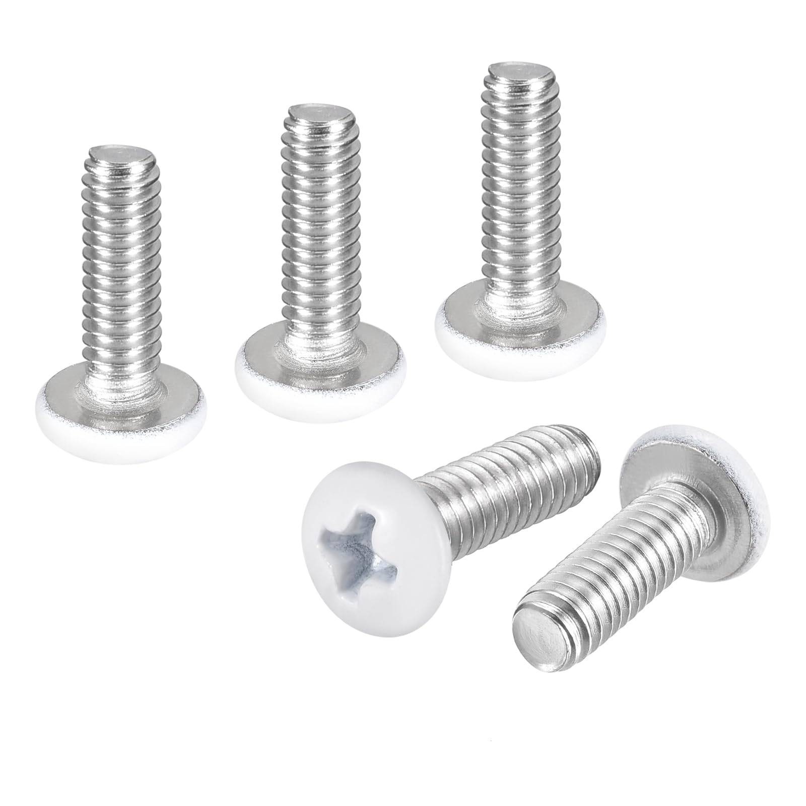 DTGN #6-32x1/2" Pan Head Machine Screws - 100pcs - Good for Machinery - 304 Stainless Steel Phillips Machine Screws Bolts - White Head