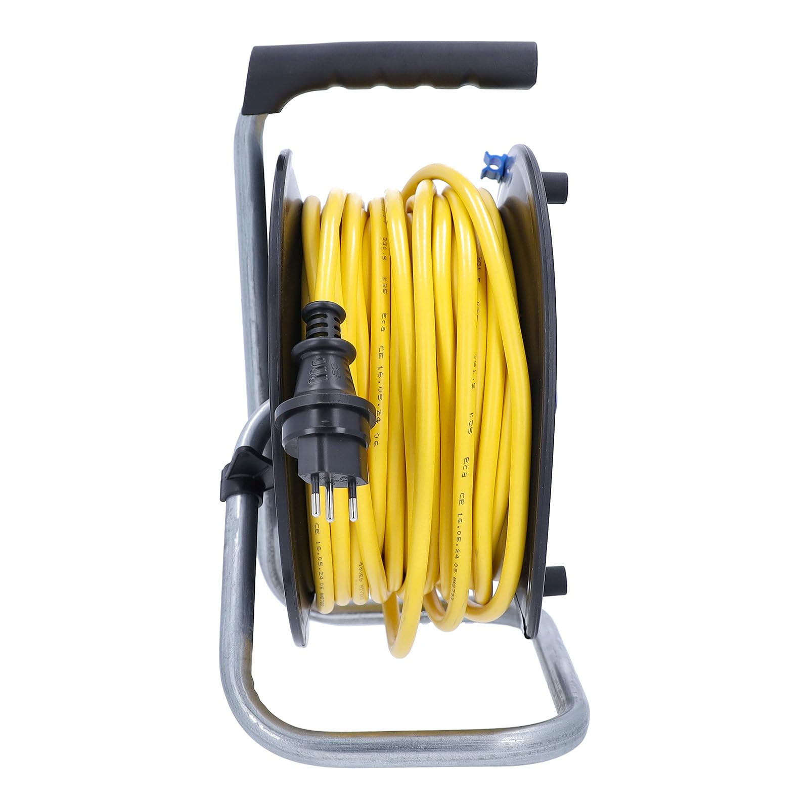 as - Schwabe avvolgicavo 33 m AT-N07V3V3-F 3G2,5, IP44 esterno, con spina SEV T13 IP55, 3 prese Tipo 13, interruttore termico di protezione, Made in Germany