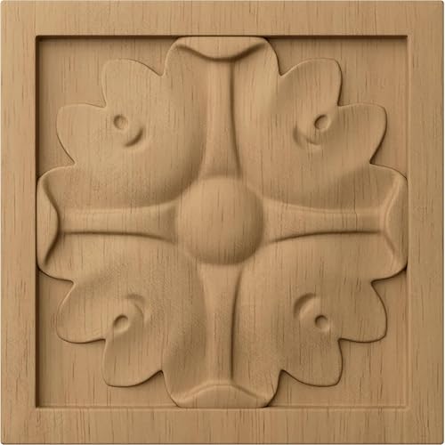 Ekena Millwork ROS03X03X00EDRW Small Edinburgh Square Rosettes, Brown