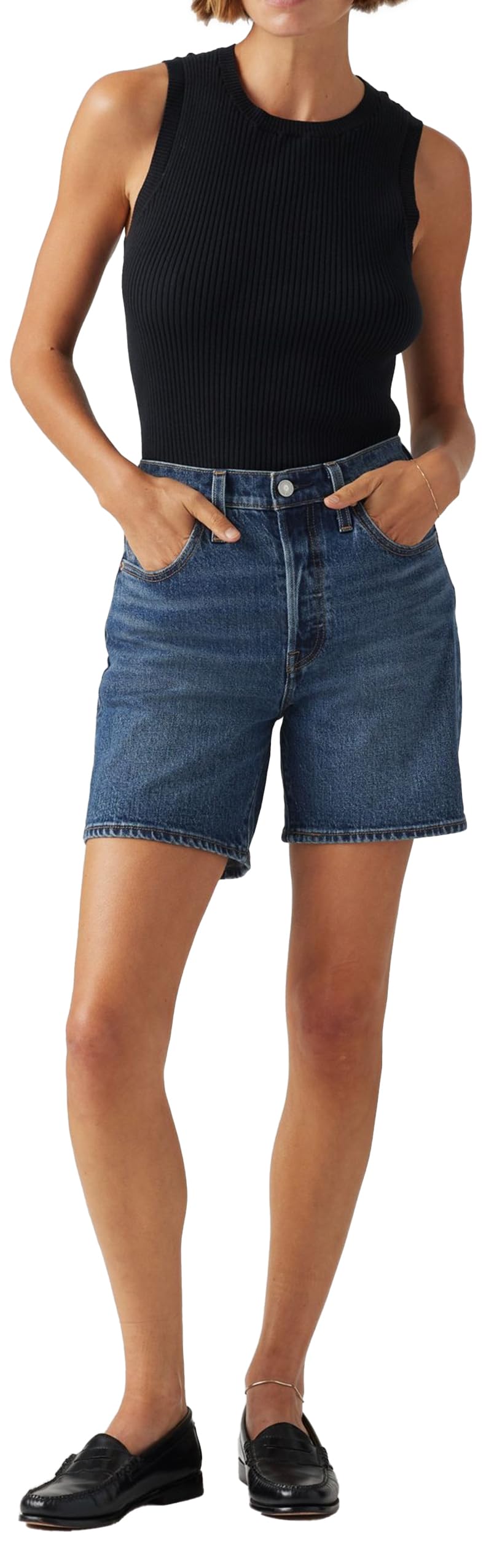 Levi's 501 Mid Thigh Short Broken Midnight No, Broken Midnight No D, 30W