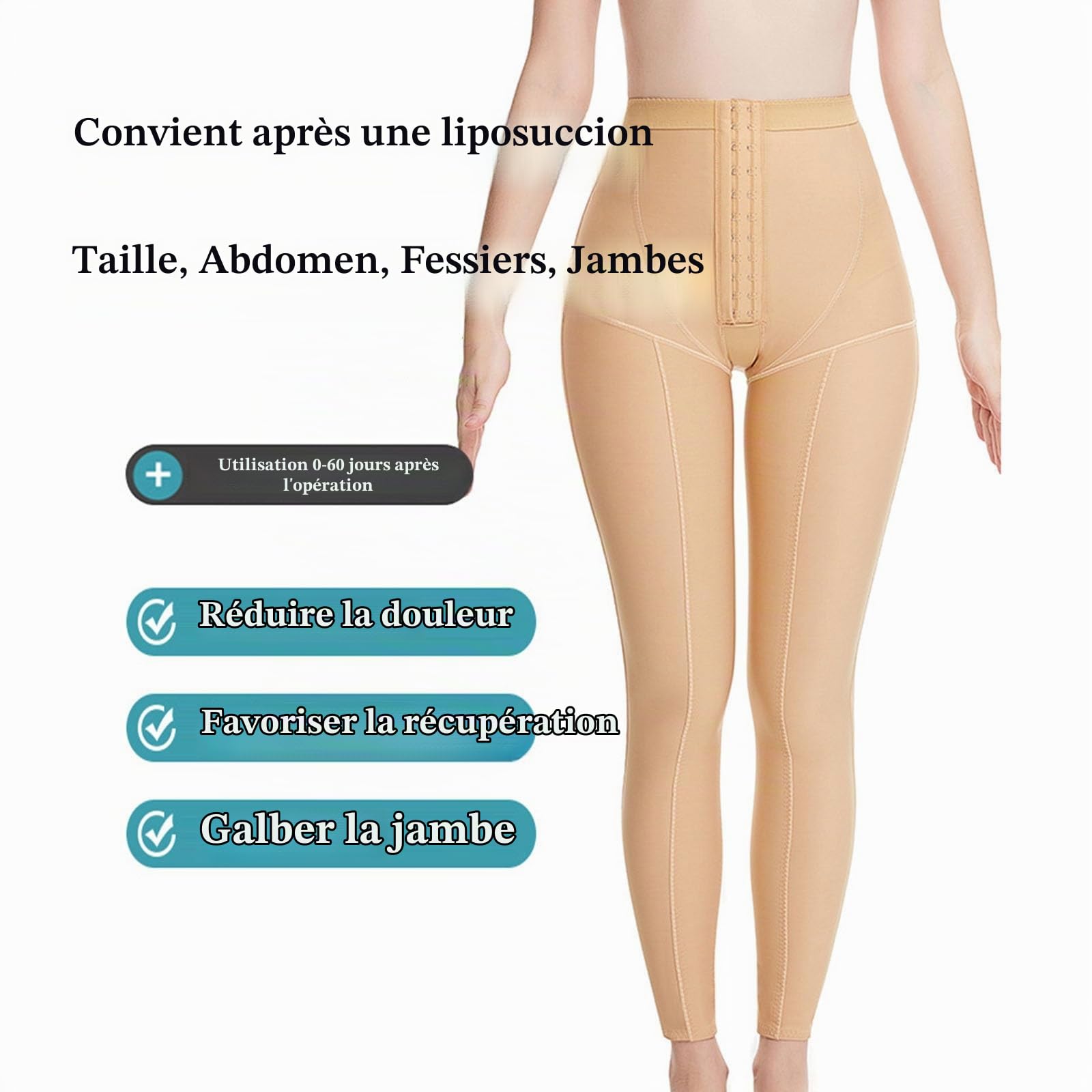 Gaine de Compression Post-opératoire Leggings Amincissants pour les Cuisses et les Fesses Sous-vêtements Sculptants Après une Liposuccion
