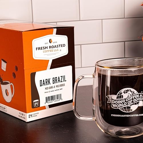 Miniatura 283 de Fresh Roasted Coffee, Peaberry de Tanzania, tostado ligero, Kosher, compatible con K-Cup, 24 cápsulas