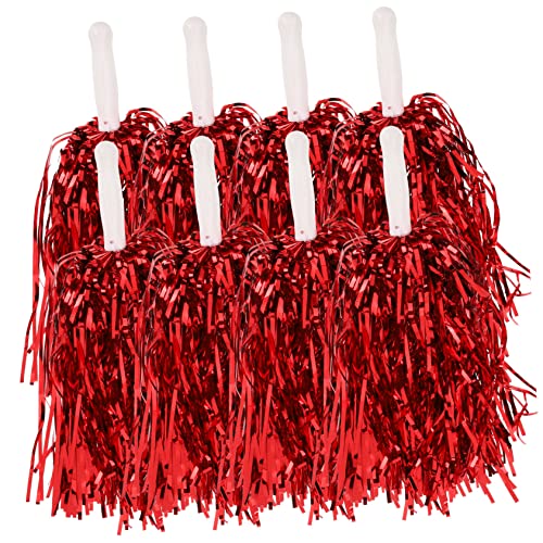 Pompons de cheerleading pour spectacles de danse et compétitions sportives rouge x24