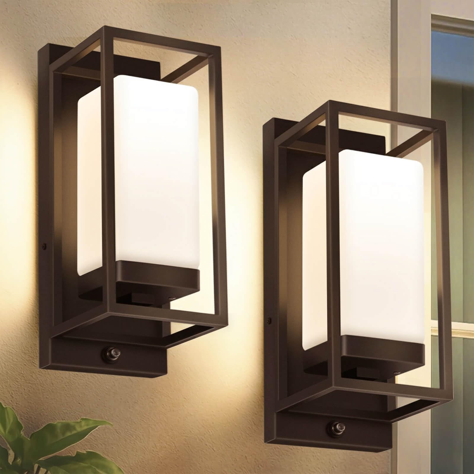 Photo 1 of RAYVO Bronze Dusk to Dawn Outdoor Wall Lights 2 Pack, LED Included