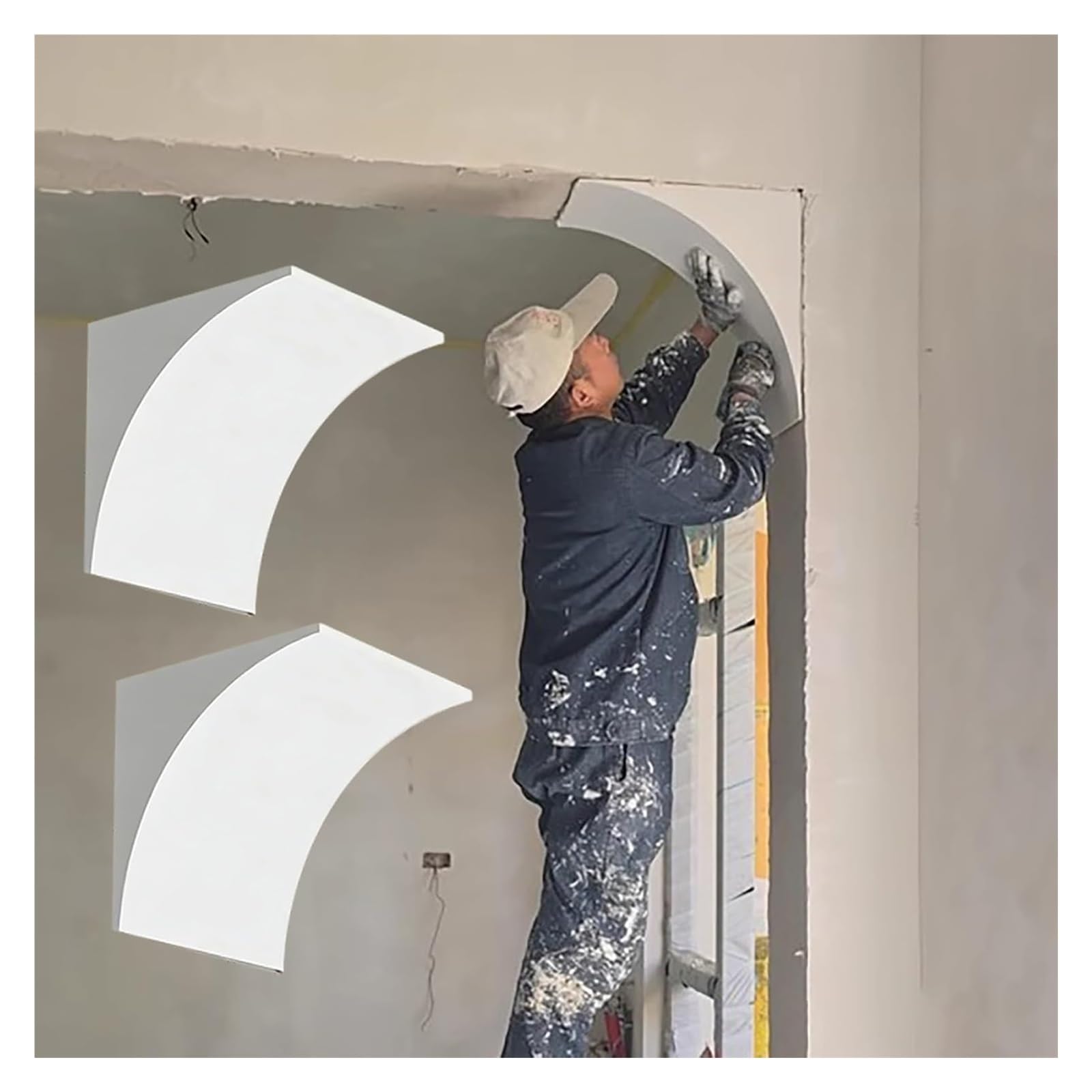 Kit de moldeo de puerta de arco de bricolaje, moldura de espuma EPS ligera para aberturas de puertas de sala de estar