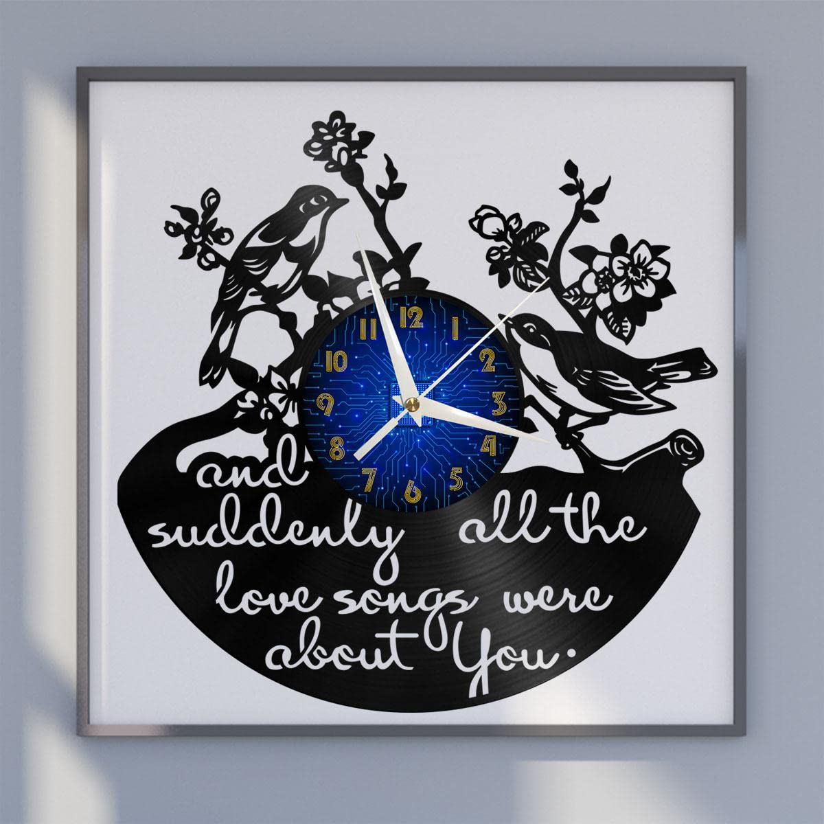Horloge murale en vinyle au design Sparrow pour personnaliser une chambre cosy
