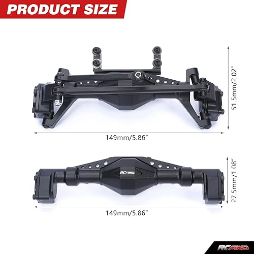 Miniatura 4 de RCAWD Para 118 Axial UTB18 Capra Trail Buggy Crawlers actualizaciones, eje trasero y de dirección montado y carcasa de eje delantero y trasero sin