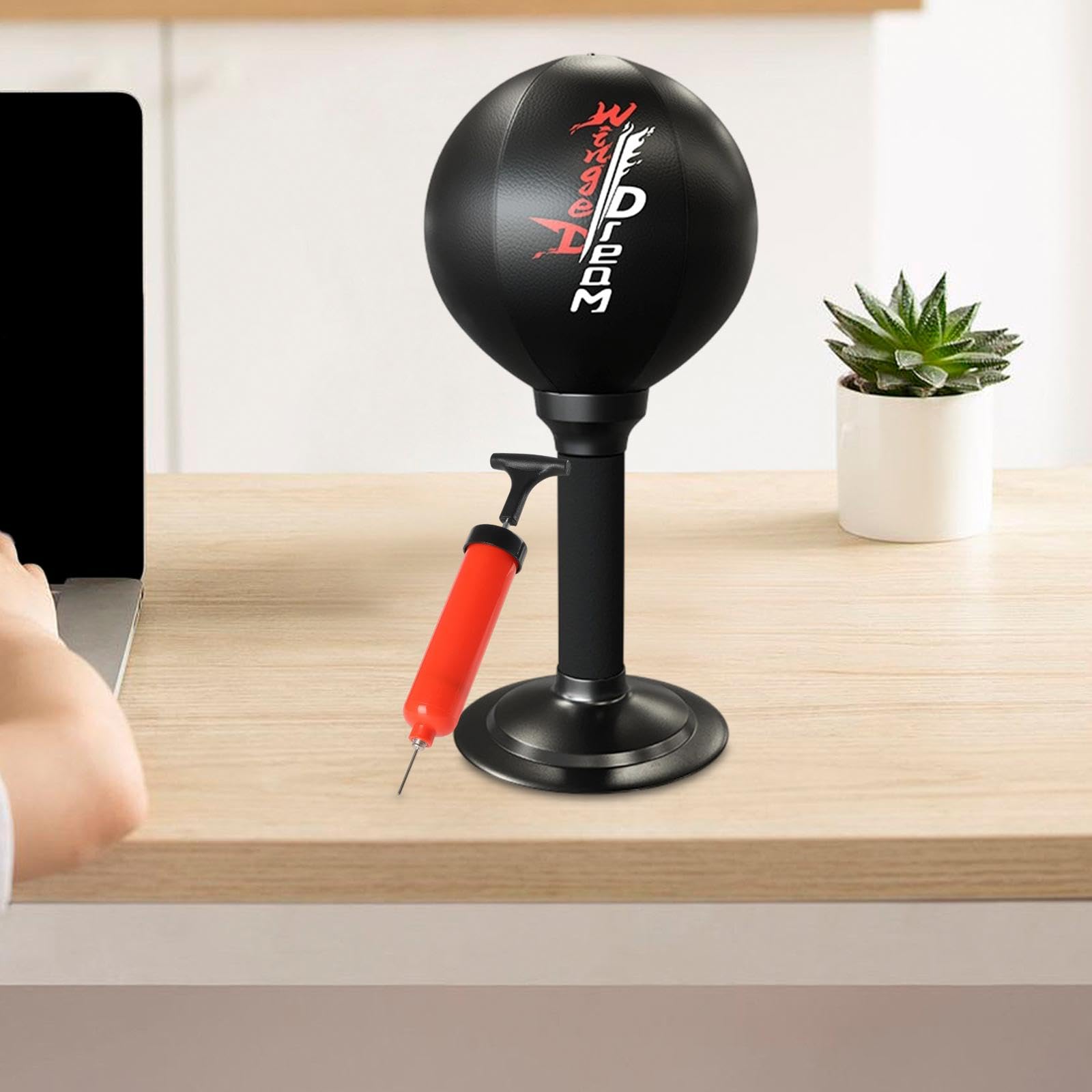 Punching Ball da Tavolo Ventosa Stabile Borsa Boxe Scrivania Giocattolo Scherzo Allenamento Ufficio Bambini Adulti Adatto per Regalo Casa 18cmx35cm
