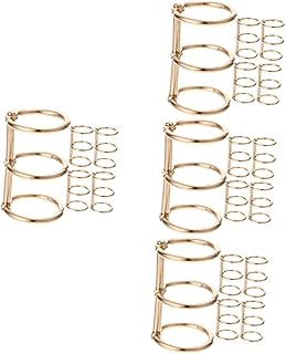 NUOBESTY 20 Peças Pasta Anel Scrapbook Fichário Pastas Decorativas Decoração Livros A7 Fichário 3 Anel Notebook Decorativo Livro Clipe Anel Arquivo Fichário Anéis Liga Fichário Anéis Livro