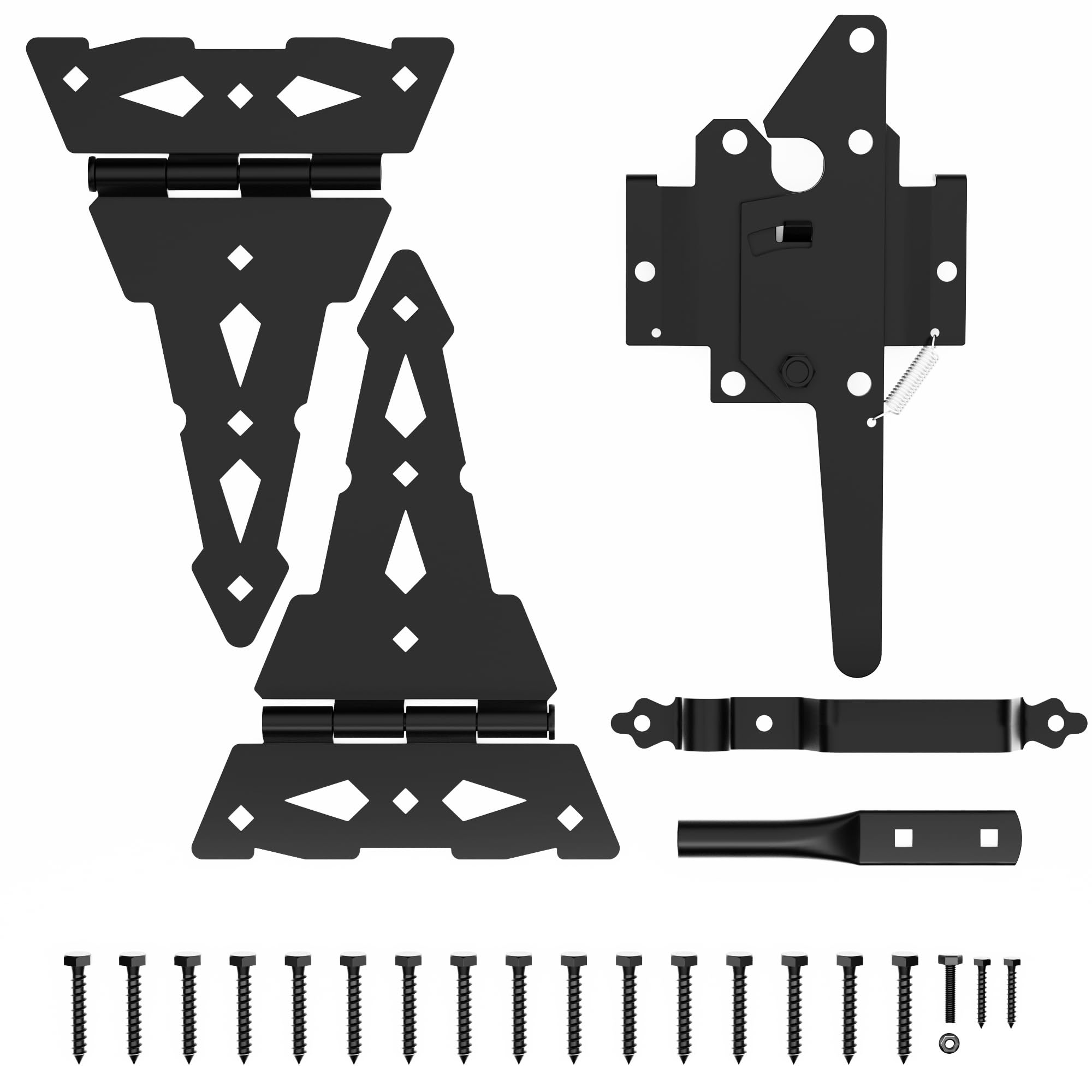 Everbilt Black Decorative Surface Mount Gate Tee Hinge And Latch Set 33624