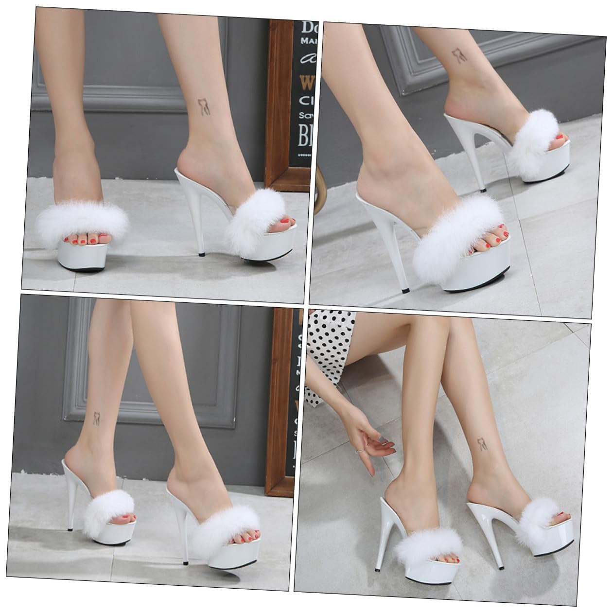 BESPORTBLE Tacchi altissimi Shoes for Women Zapatillas de Mujer Talloni Women Shoes Heels Donna Alto per Ciabatte estive Punta Scarpe soffice Sandalo Estivo : Pelle Bianca