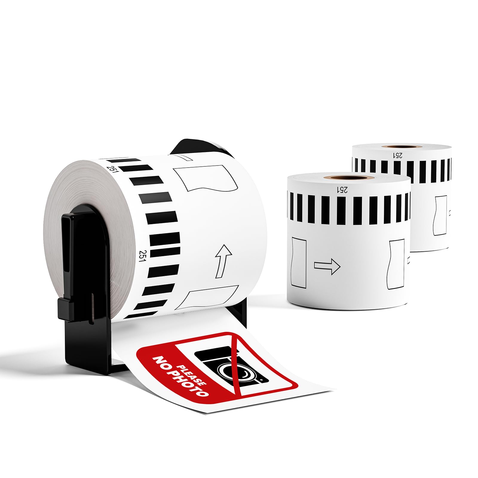 Replacement for Brother DK-2251 DK2251 Black/Red on White 62mm Continuous Length Labels, Compatible with Brother QL-800 QL-810W QL-820NWB, 2.4”x 50ft, 3 Rolls + 1 Refillable Cartridges