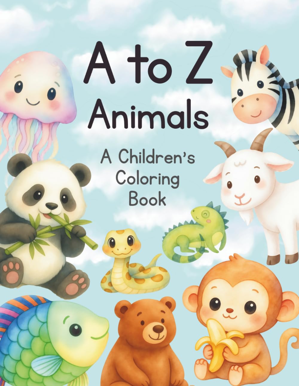 A to Z Animals: A Children's Coloring Book For Toddlers Ages 2-6