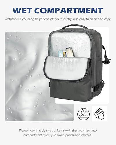 Miniatura 3 de Hynes Eagle Mochila de transporte de 20 litros para mujeres y hombres, mochila para laptop de 14 a 15 pulgadas, aprobada por vuelos, mochila