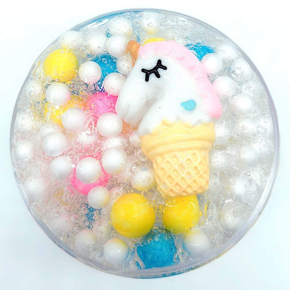 Crystal Clay Soft Unicorn Slime Crystal Mud Transparent Magic Plasticine Kid Toys (Pink Macaron, 120ml)