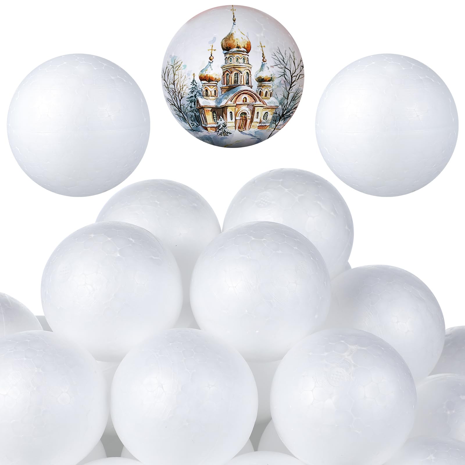 Boules en mousse de polystyrène blanc de 6,3 cm pour projet DIY et art floral