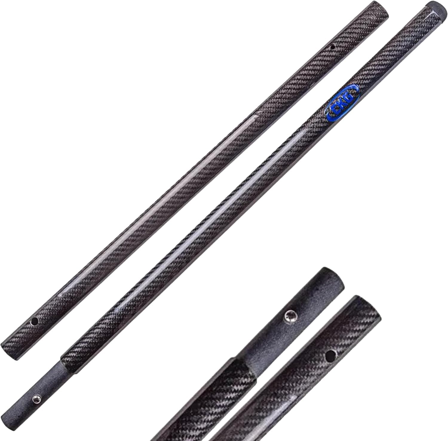 CKG Mango de Pala de Arena de Fibra de Carbono 3K, Mango Universal Ligero para Playa, detección de Metales de Caza, Barra de Tubo Largo
