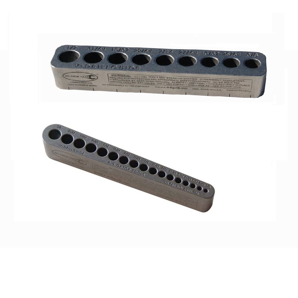 Big Gator ToolsBGT V-drill 2 Pack V-drillguides W/25 SAE (Standard) Hole Sizes 1/8" - 1/2"