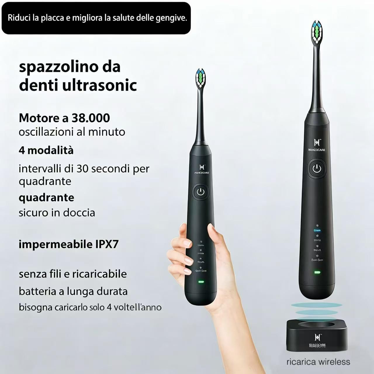 Idropulsore e Spazzolino Elettrico 2 in 1 – Kit di Pulizia Orale con Irrigatore Dentale Portatile e Spazzolino Sonico – IPX7, 3 Modalità Acqua, 4 Modalità Spazzolamento per Igiene Orale Completa