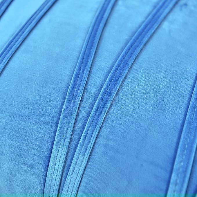 Image of Amazon Brand - Umi Decorative Striped Throw Pillow Covers 18 X 18 Inch,Soft Solid Velvet Pillow Covers Cushion Case with Zigzag Pattern for Sofa Bedroom 45 X 45 Cm (Pack of 2) Teal
