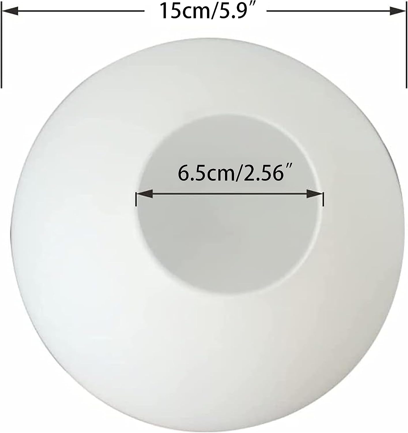 Alighting Opal White 5.9" Frosted Glass Globe Lamp Shade | Replacement with 2.56" Smooth Opening (No Lip) for Pendant Lights – Shade Only No Mounting Hardware
