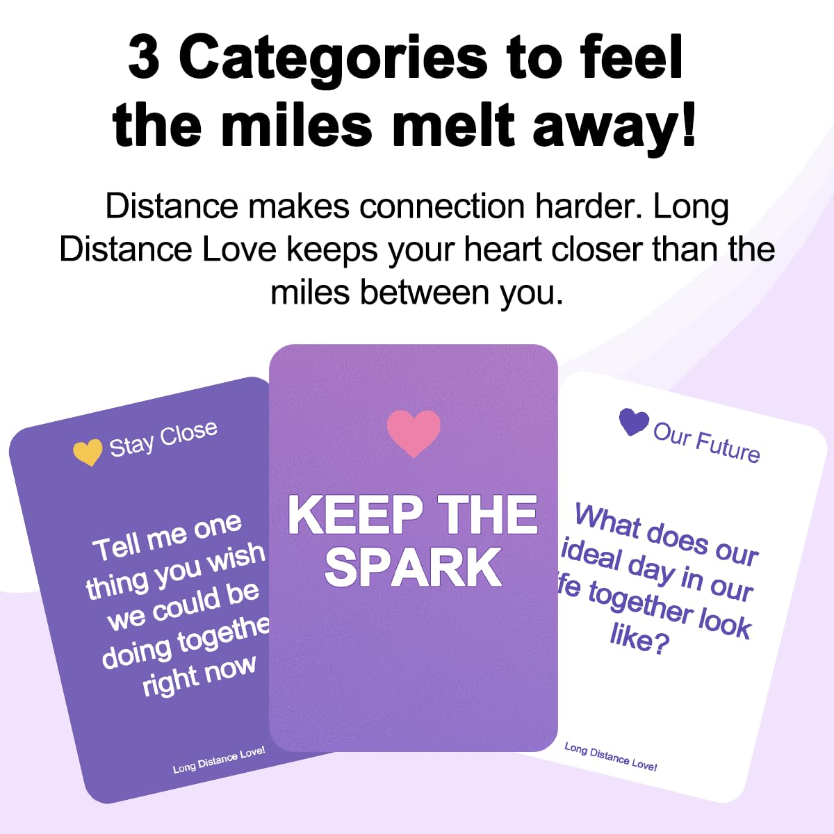 Long Distance Love – Long Distance Relationship Card Game for Couples, 150 Conversation Starter Cards for Video Calls & Virtual Date Night, Gift for Boyfriend or Girlfriend