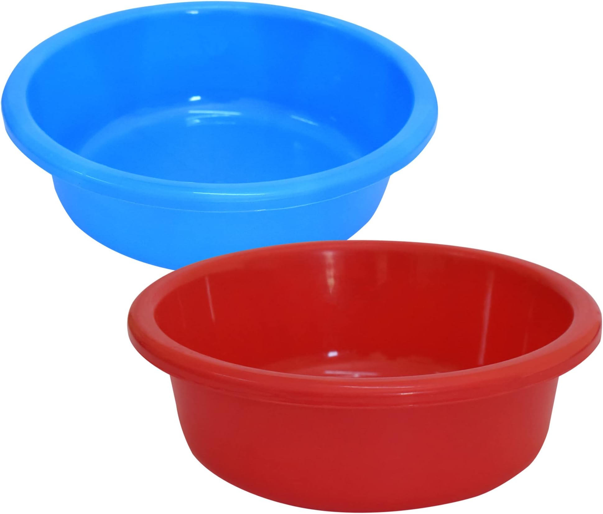 Kuber Industries Multiuses Unbreakable Plastic Knead Dough Basket/Basin Bowl For Home & Kitchen 6 Ltr- Pack of 2 (Blue & Red)