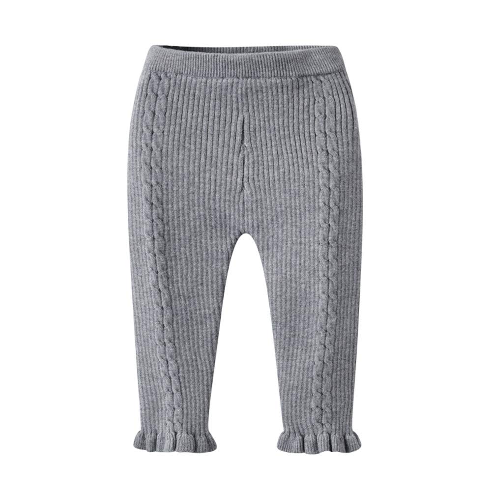 Auro MesaLittle Girl Knit Ruffle Winter Warm Leggings Pants Super Comfy Stretch Pull-On Millennium Twill Pant, Capri,