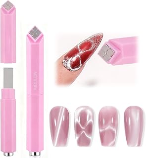 Cat Eye Magnet for Nails, 4-in-1 Nail Cat Eye Nail Magnets Multifunctional Magnetic Gel Nail Polish Magnet, Essentials Strong Cat's Eye Nail Tool for Art Home & Salon Use - Pink