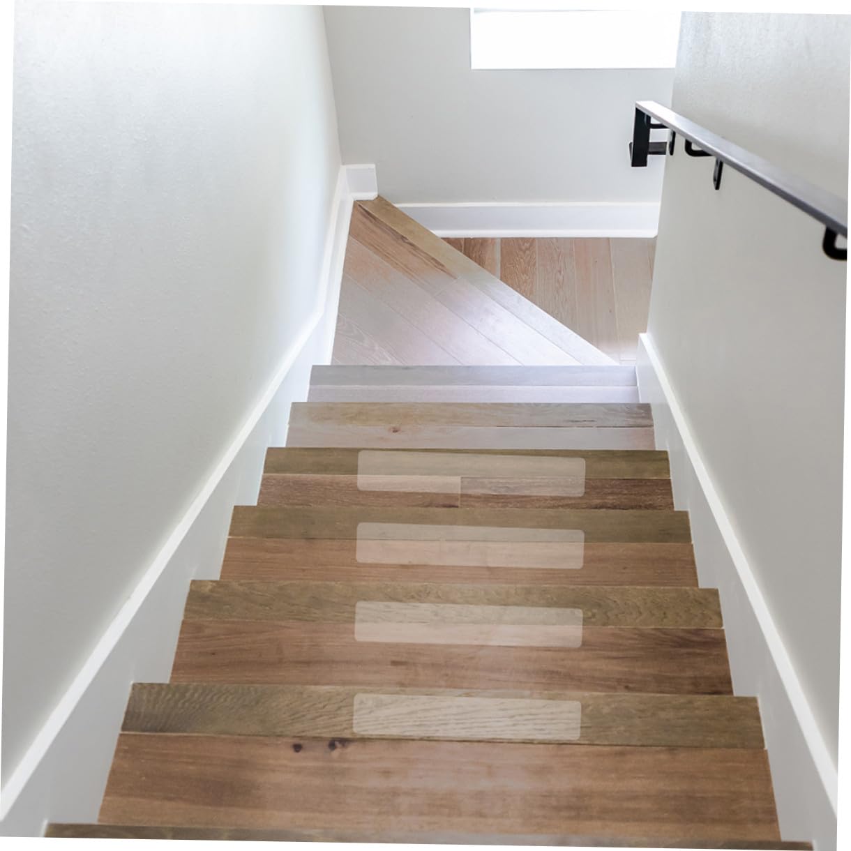 Homoyoyo Cintas Antideslizantes Transparentes Peva 15x61 Cm 10 Unidades para Ducha y Escaleras, Tiras de Seguridad para Suelo Antideslizante Baño y Bañera, Pegatinas para Escaleras y Suelo