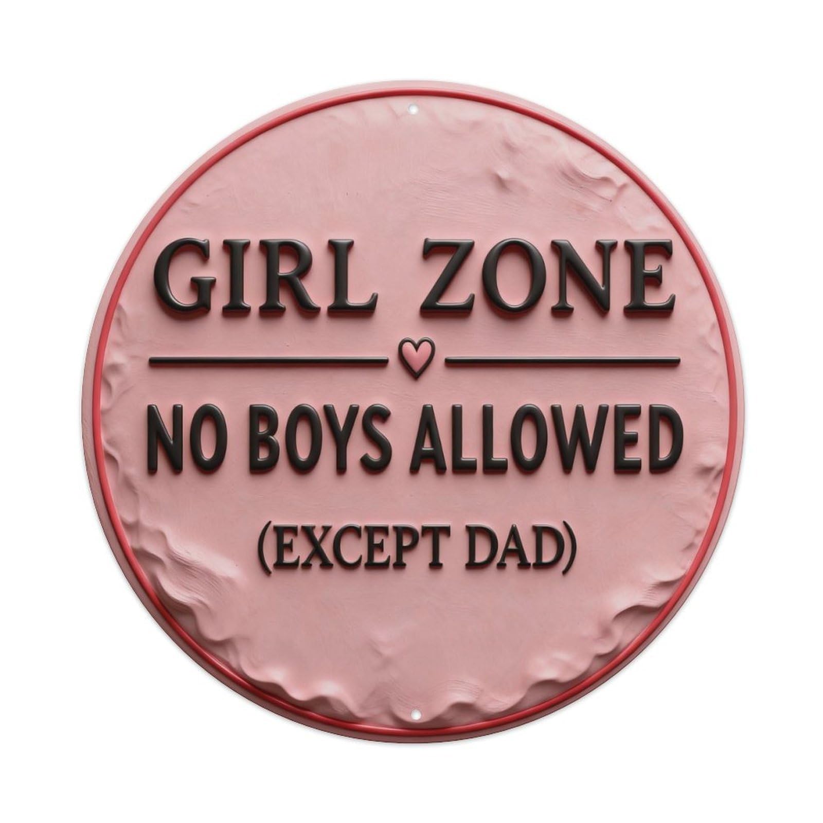 Zlatcbu Girls Vintage Zone No Boys Allowed Except Dad Metal Tin Sign Retro Wall Art Poster, Decor For Home Living Room Bar Cafe Garage, 8X8 Inch