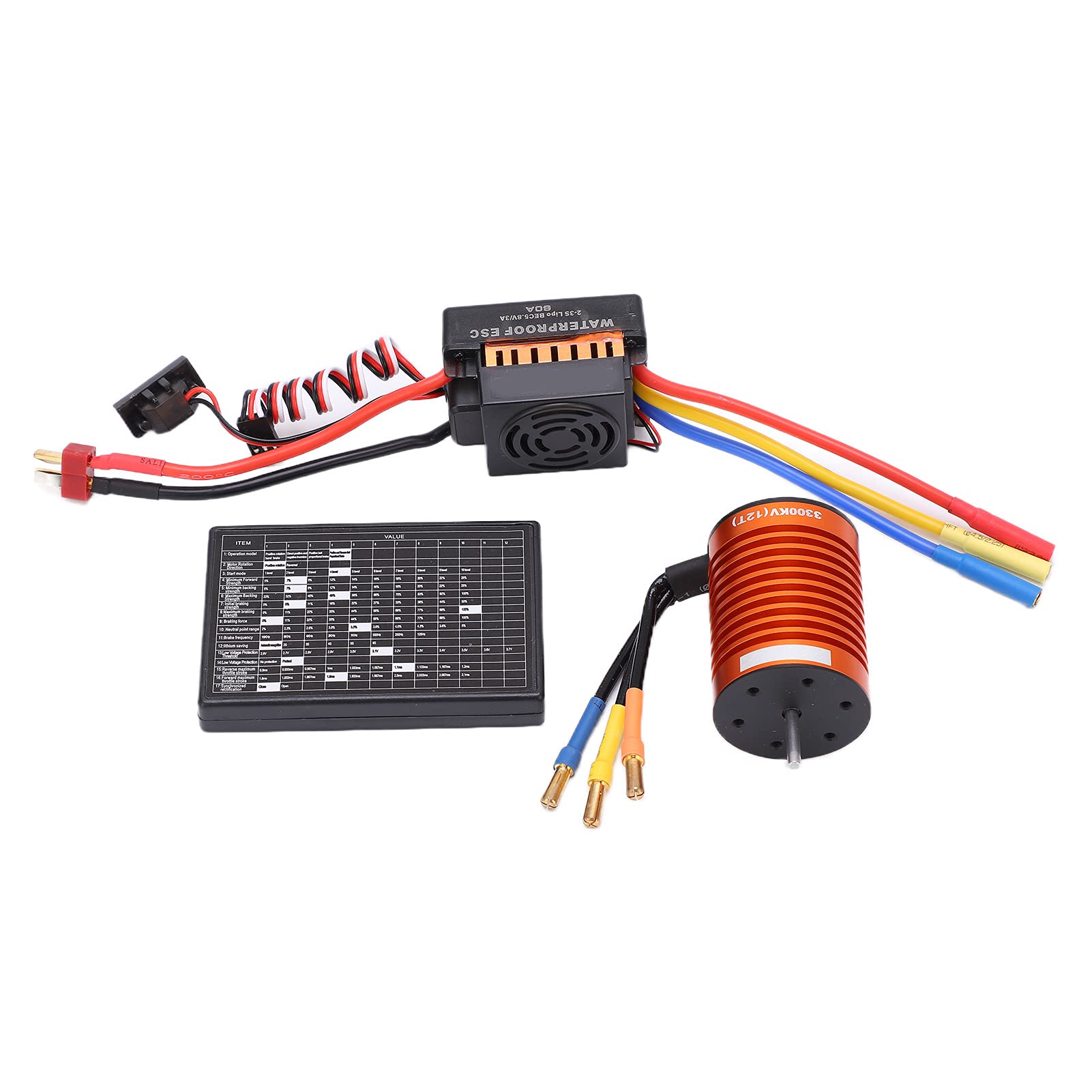 Zestaw Silnika Bezszczotkowego F540 do Samochodów RC w Skali 1/10 | Trwały stop aluminium, wodoodporność 60A ESC, wydajne uzwojenia miedziane, konstrukcja o wysokim momencie obrotowym
