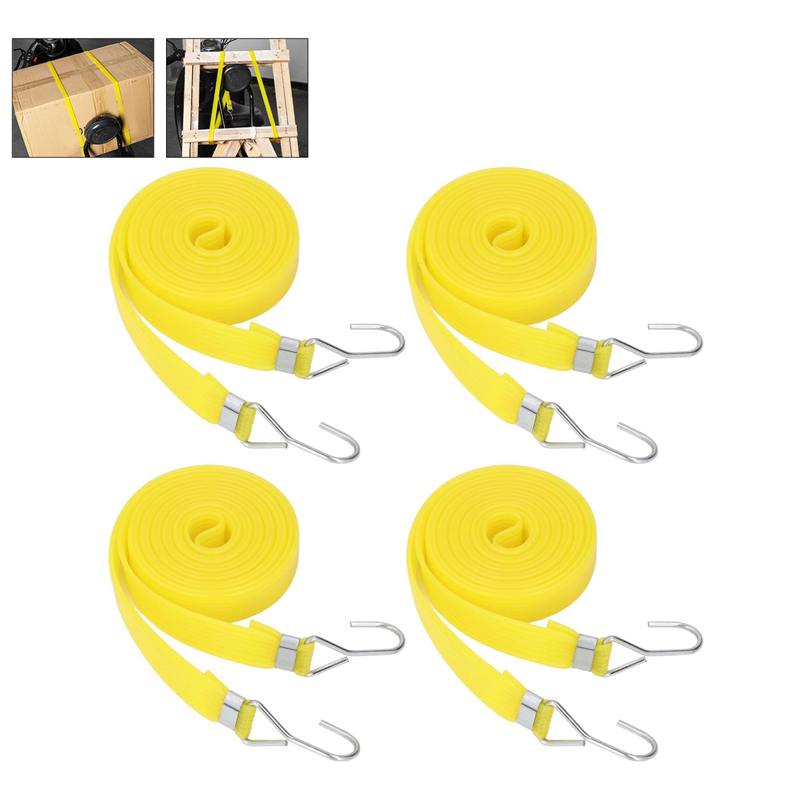 Generic Lot de 10 tendeurs robustes d'extérieur PEP de 2 cm de large, conçus pour sécuriser les marchandises sur les voitures, motos, cordes d'arrimage faciles et fiables (4 m)