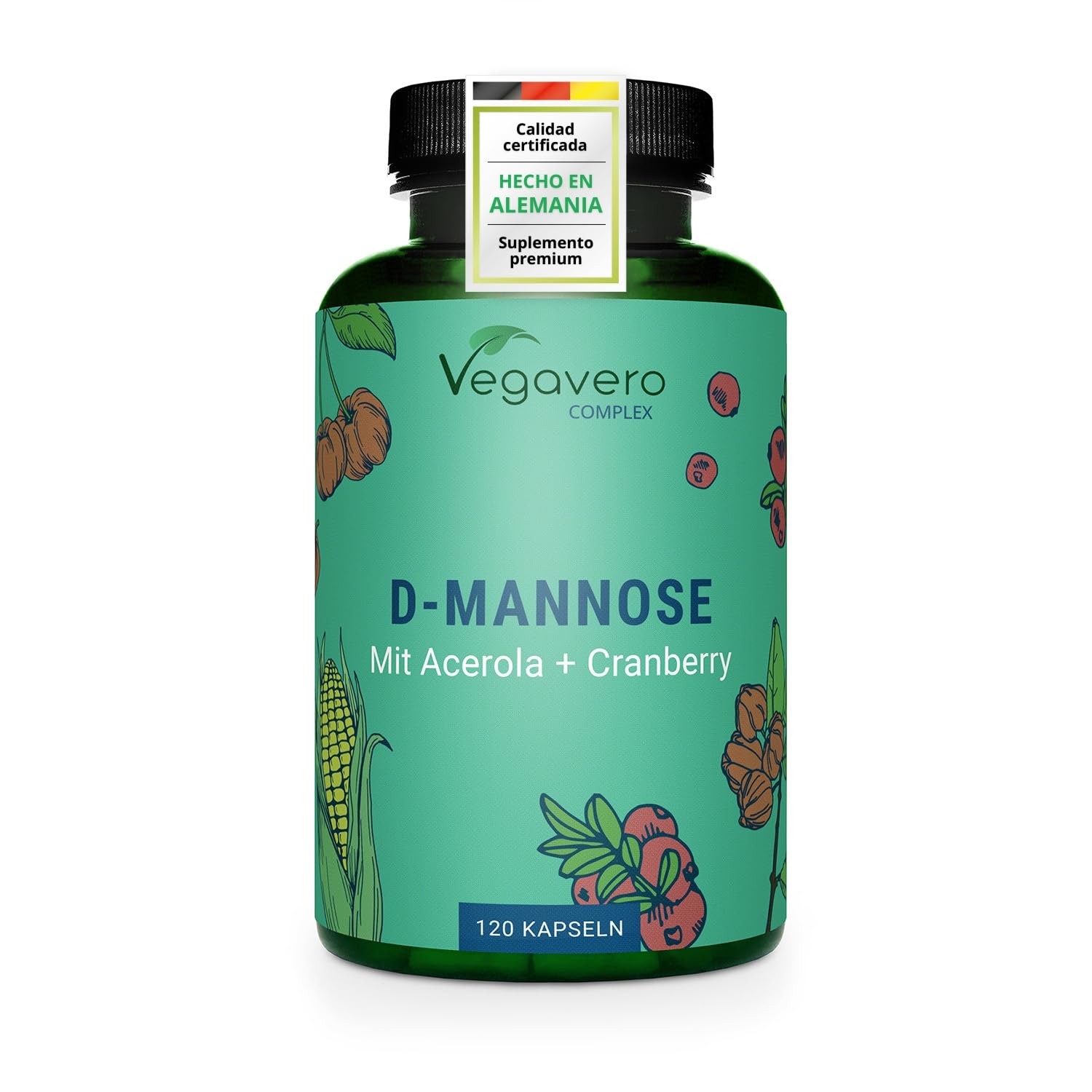 D-Mannose Complex Vegavero | 2000 mg | 100% NATURAL | Con Arándano Rojo (Cranber