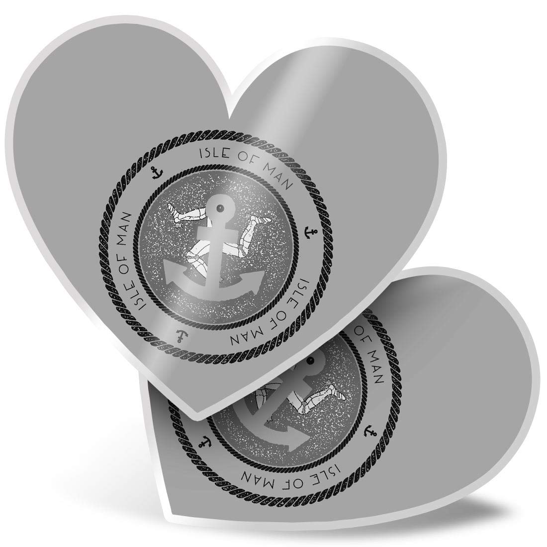 2 x Heart Vinyl Stickers 7.5 cm - Isle of Man TT Britian UK 40759