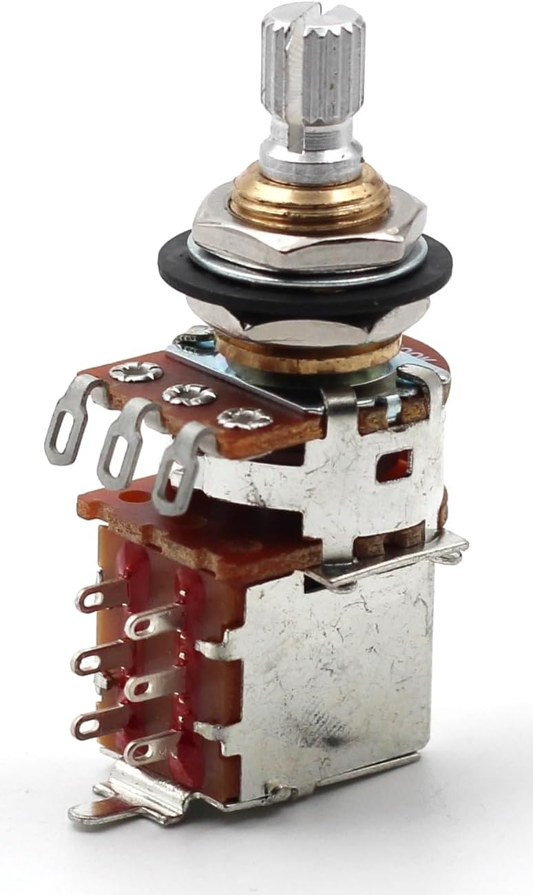 500k Pot for Guitars, Push Pull Guitar Pot, Bourns Potentiometer, Short Split Shaft, Audio Taper, The Art of Tone (1x)
