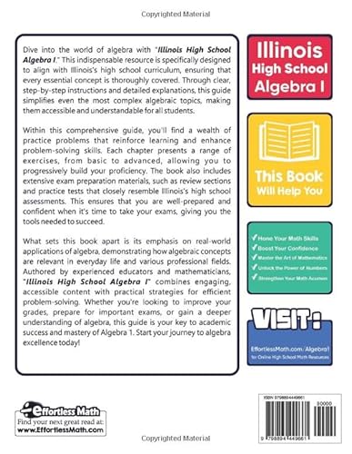 Illinois High School Algebra I: A Comprehensive Review and Step-by-Step Guide to Mastering Algebra 1