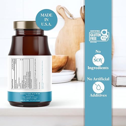 Miniatura 3 de Nutri-Rich Aceite de pescado omega-3 de 1210 mg  EPA y DHA para la salud del corazón, cerebro y articulaciones  Alta potencia, sin eructos, sabor a