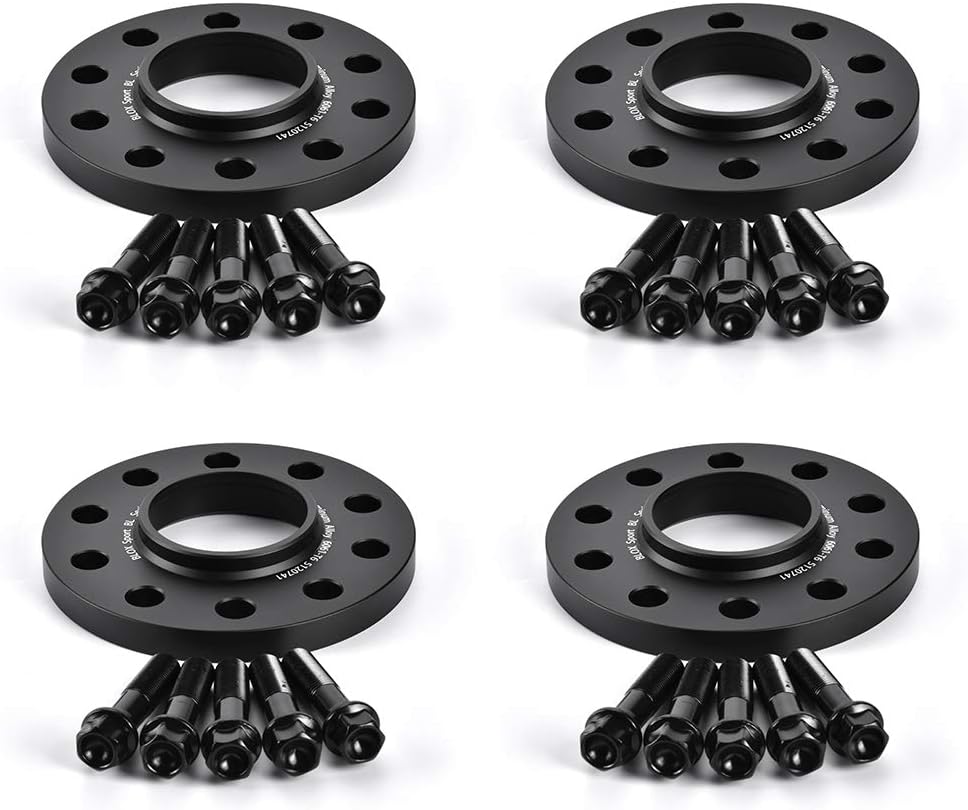 BLOXSPORT 5x120 Custom Wheel Spacers Hub Bore 74.1mm to 72.5mm for BMW X5 X6 E70 F15 F16 F85 F86 5series E39 / 12mm Front 15mm Rear