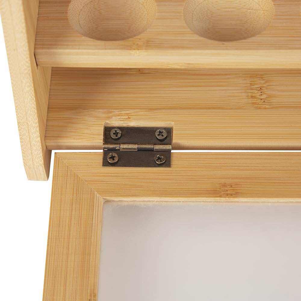 Soporte para huevos de bambú, organizador apilable de encimera de cocina con capacidad para 25 huevos, estante de almacenamiento de huevos de madera natural para refrigerador o encimera