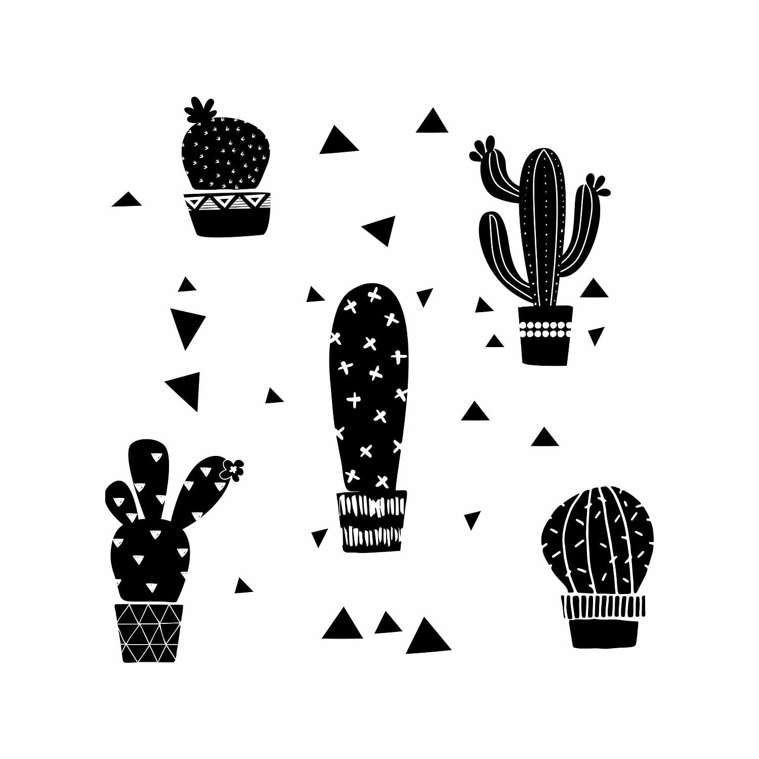 RoomMates Geo Cactus Peel and Stick Wall Decals, Black, 4 Sheets 9 inches x 17.375 inches - Image 2