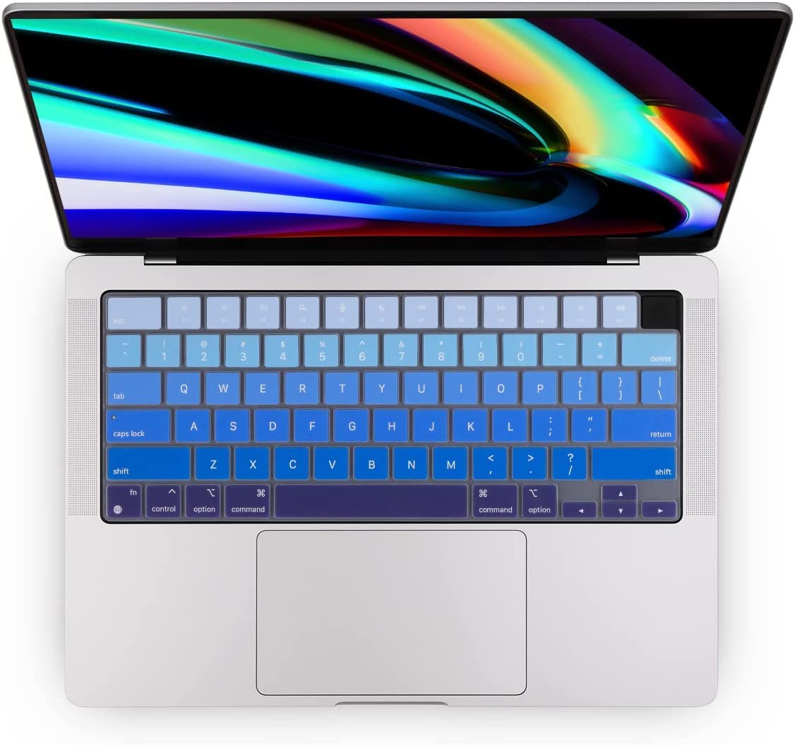 RAYA Silicone Keyboard Cover Skin for 2024-2021 MacBook Air 15" (A3114 A2941) Air 13.6" (A3113 A2681) MacBook Pro 14" 16" (A2918 A2992 A2779 A2442 A2991 A2780 A2485) Laptops (Gradient Blue) (B0BFFYH5YN) Amazon Price History, Amazon Price Tracker