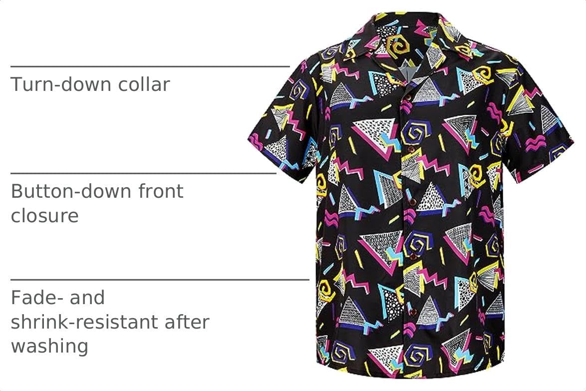 American Trends Men's Hawaiian Shirt Short Sleeve Printed Button Down image 4