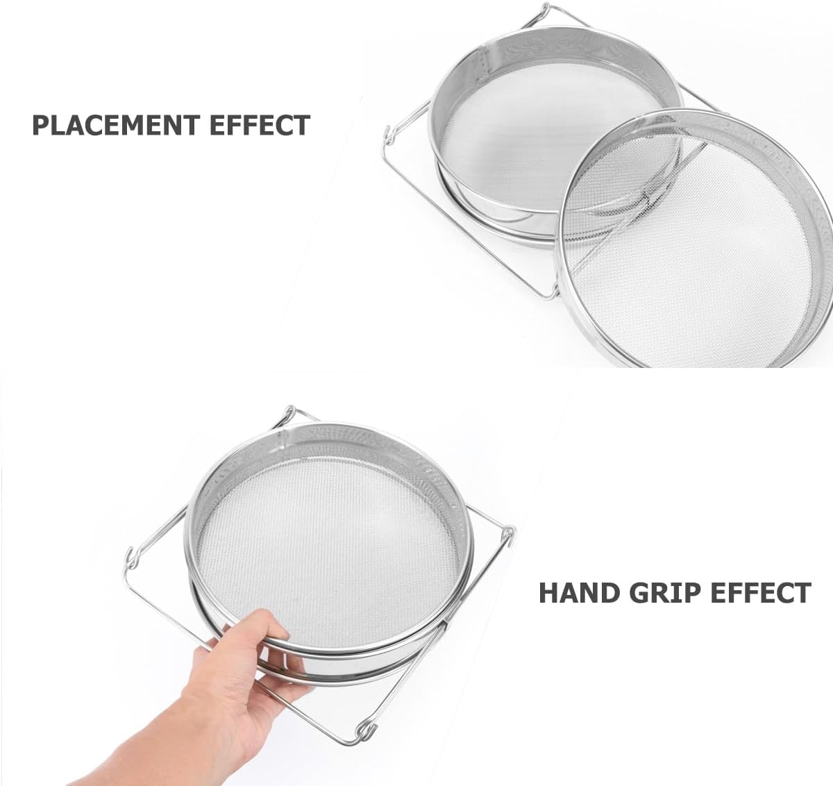 IMIKEYA Double-Layer Stainless Steel Honey Filter Tool Beekeeping Equipment with Dual Sieve for Efficient Honey Straining and Extraction