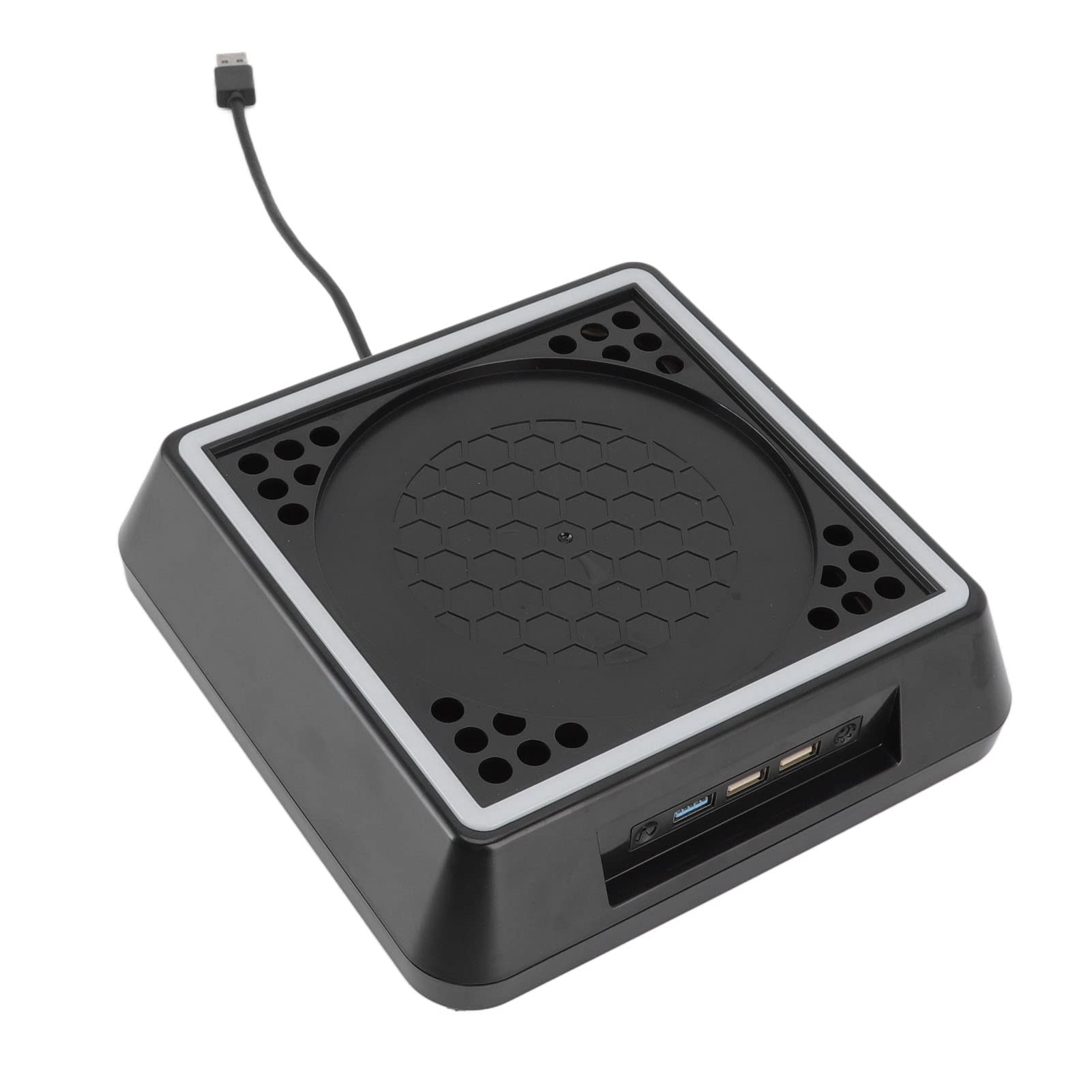 Ventilador de Refrigeración, de Refrigeración de la Consola, 3 Puertos USB 2.0, Velocidad Ajustable de los Ventiladores con Barra de Luz LED para Series X, Color Negro
